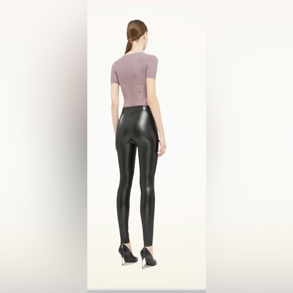 Wolford Black Faux-Leather Leggings